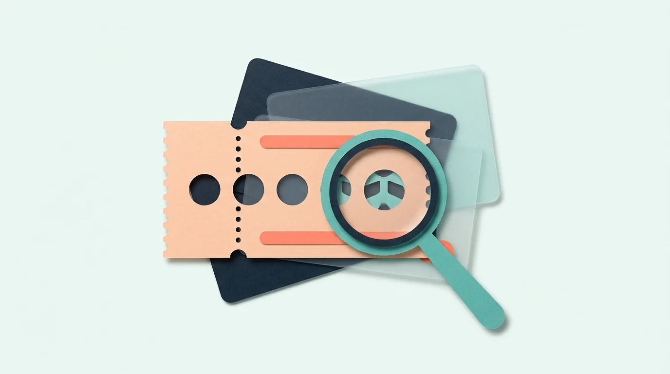 Paper coupon and linked account cards with matching cutouts