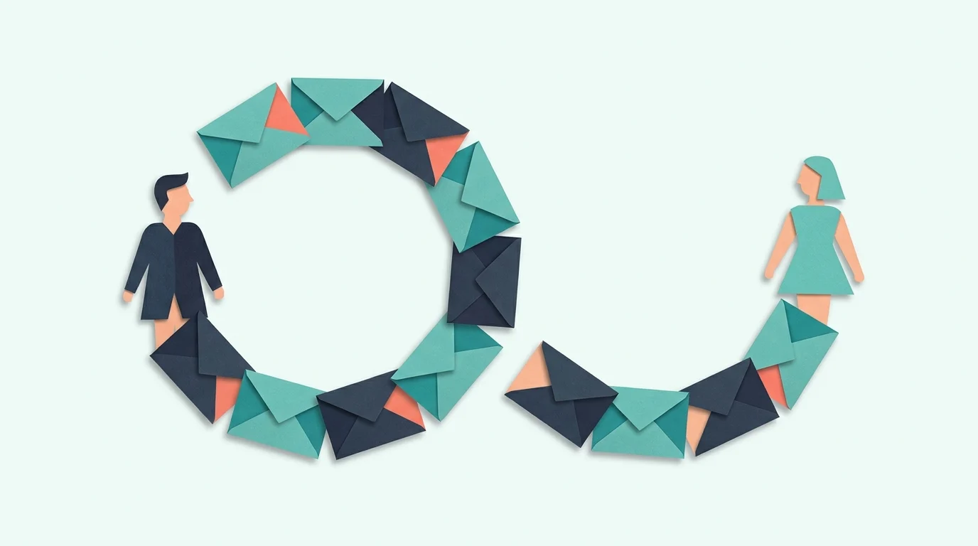 A referral loop beside a chain of distinct invitations